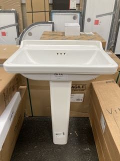Lot 381  
            Marchington SR19 - Collection 
                
(COLLECTION ONLY) SANEUX SOFIA 600MM WIDE NTH CERAMIC BASIN WITH A FULL PEDESTAL ...