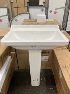 Lot 382  
            Marchington SR19 - Collection 
                
(COLLECTION ONLY) SANEUX SOFIA 600MM WIDE NTH CERAMIC BASIN WITH A FULL PEDESTAL ...