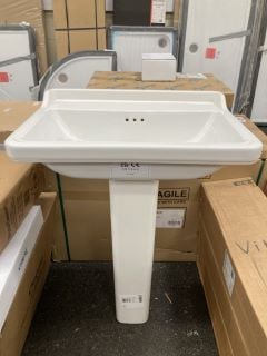 Lot 383  
            Marchington SR19 - Collection 
                
(COLLECTION ONLY) SANEUX SOFIA 600MM WIDE NTH CERAMIC BASIN WITH A FULL PEDESTAL ...
