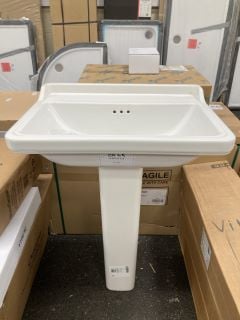 Lot 384  
            Marchington SR19 - Collection 
                
(COLLECTION ONLY) SANEUX SOFIA 600MM WIDE NTH CERAMIC BASIN WITH A FULL PEDESTAL ...