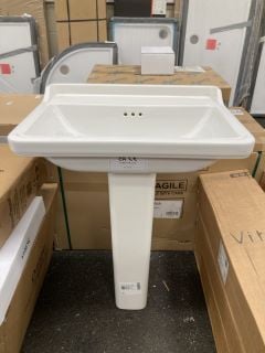 Lot 385  
            Marchington SR19 - Collection 
                
(COLLECTION ONLY) SANEUX SOFIA 600MM WIDE NTH CERAMIC BASIN WITH A FULL PEDESTAL ...
