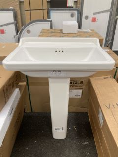 Lot 386  
            Marchington SR19 - Collection 
                
(COLLECTION ONLY) SANEUX SOFIA 600MM WIDE NTH CERAMIC BASIN WITH A FULL PEDESTAL ...