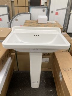 Lot 387  
            Marchington SR19 - Collection 
                
(COLLECTION ONLY) SANEUX SOFIA 600MM WIDE NTH CERAMIC BASIN WITH A FULL PEDESTAL ...