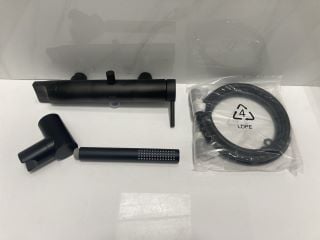 Lot 586  
            Marchington SR19 - Delivery or Collection 

                
VITRA ORIGIN WALL MOUNTED BSM IN BLACK WITH PENCIL STYLE HANDSET, HOSE & WALL MOU...