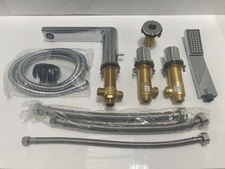 Lot 623  
            Marchington SR19 - Delivery or Collection 

                
DECK MOUNTED 4TH BSM IN CHROME WITH PENCIL STYLE HANDSET & HOSE - RRP £399: LOCAT...