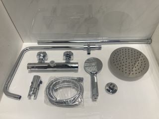 Lot 627  
            Marchington SR19 - Delivery or Collection 
                
THERMOSTATIC BAR SHOWER VALVE IN CHROME WITH RISER RAIL, ROUND FIXED SHOWER HEAD,...
