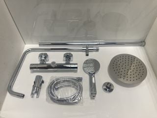 Lot 632  
            Marchington SR19 - Delivery or Collection 

                
THERMOSTATIC BAR SHOWER VALVE IN CHROME WITH RISER RAIL, ROUND FIXED SHOWER HEAD,...