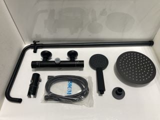 Lot 643  
            Marchington SR19 - Delivery or Collection 

                
THERMOSTATIC BAR SHOWER VALVE IN BLACK WITH RISER RAIL, ROUND FIXED SHOWER HEAD, ...