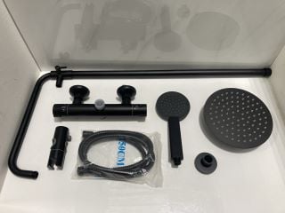 Lot 645  
            Marchington SR19 - Delivery or Collection 

                
THERMOSTATIC BAR SHOWER VALVE IN BLACK WITH RISER RAIL, ROUND FIXED SHOWER HEAD, ...