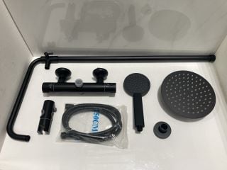 Lot 648  
            Marchington SR19 - Delivery or Collection 

                
THERMOSTATIC BAR SHOWER VALVE IN BLACK WITH RISER RAIL, ROUND FIXED SHOWER HEAD, ...