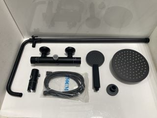 Lot 649  
            Marchington SR19 - Delivery or Collection 

                
THERMOSTATIC BAR SHOWER VALVE IN BLACK WITH RISER RAIL, ROUND FIXED SHOWER HEAD, ...