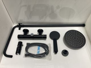 Lot 652  
            Marchington SR19 - Delivery or Collection 

                
THERMOSTATIC BAR SHOWER VALVE IN BLACK WITH RISER RAIL, ROUND FIXED SHOWER HEAD, ...