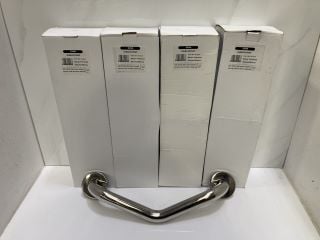 Lot 731  
            Marchington SR19 - Delivery or Collection 

                
QTY OF POLISHED SILVER 450MM ANGLED GRAB RAILS - RRP £175: LOCATION - RACKING 3