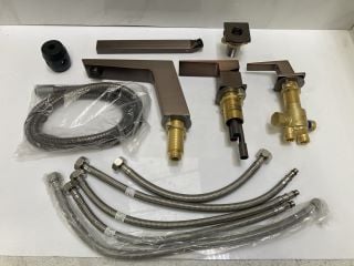 Lot 732  
            Marchington SR19 - Delivery or Collection 

                
DECK MOUNTED 4TH BSM IN OIL RUBBED BRONZE WITH PENCIL STYLE HANDSET & HOSE - RRP ...