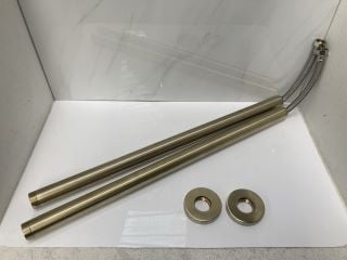 Lot 787  
            Marchington SR19 - Delivery or Collection 

                
PAIR OF FREE STANDING BATH TAP EXTENSION LEGS IN BRUSHED BRASS - ORIGINAL RRP £22...