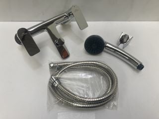 Lot 821  
            Marchington SR19 - Delivery or Collection 

                
DECK MOUNTED BSM IN CHROME WITH SHOWER HANDSET, HOSE & WALL MOUNTING BRACKET - RR...