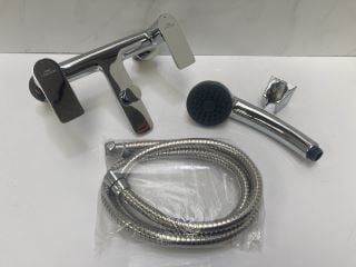 Lot 824  
            Marchington SR19 - Delivery or Collection 

                
DECK MOUNTED BSM IN CHROME WITH SHOWER HANDSET, HOSE & WALL MOUNTING BRACKET - RR...