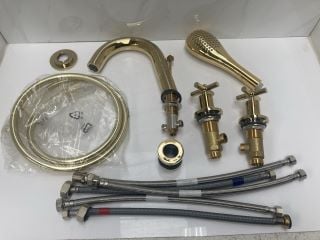 Lot 833  
            Marchington SR19 - Delivery or Collection 

                
VITRA JUNO DECK MOUNTED 4TH BSM IN POLISHED BRASS - ORIGINAL RRP £709: LOCATION -...