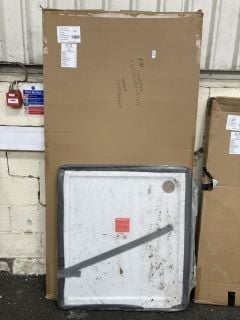 Lot 950  
            Marchington SR19 - Collection 

                
(COLLECTION ONLY) CLEAR GLASS SILVER FRAMED 1000 X 1950MM HINGED SHOWER DOOR WITH...