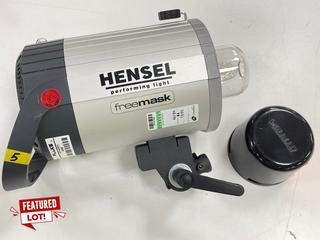 Lot 64  
            Marchington - Delivery or Collection 

                
HENSEL PERFORMING LIGHT FREEMASK INTEGRA 500 PLUS FM STUDIO FLASH LIGHT. (UNIT ON...