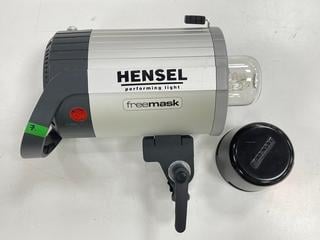 Lot 65  
            Marchington - Delivery or Collection 

                
HENSEL PERFORMING LIGHT FREEMASK INTEGRA 500 PLUS FM STUDIO FLASH LIGHT. (UNIT ON...