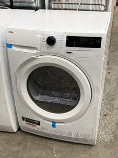 Lot 164  
            Marchington SR11 - Delivery or Collection 

                
AEG 5000 SERIES 8KG HEAT PUMP TUMBLE DRYER: MODEL TXH508A4R - ORIGINAL RRP £559: ...