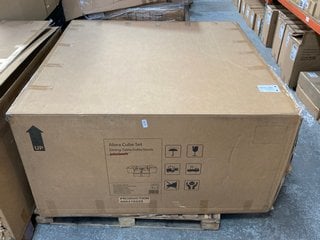 Lot 219  
            Marchington SR11 - Delivery or Collection 

                
JOHN LEWIS & PARTNERS ALORA CUBE SET WITH DINING TABLE SOFA & STOOLS - ORIGINAL R...
