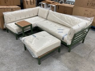 Lot 232  
            Marchington SR11 - Delivery or Collection 

                
JOHN LEWIS & PARTNERS OUTDOOR GARDEN CORNER SET WITH FOOTSTOOL: LOCATION - C4
