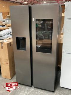 Lot 234  
            Marchington SR11 - Delivery or Collection 

                
SAMSUNG AI SIDE BY SIDE FAMILY HUB FRIDGE FREEZER MODEL : RS90F66BET - ORIGINAL R...