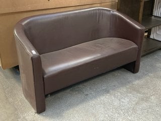 Lot 240  
            Marchington SR11 - Delivery or Collection 

                
JOHN LEWIS & PARTNERS 2 SEATER TUB SOFA IN BROWN LEATHER: LOCATION - C4