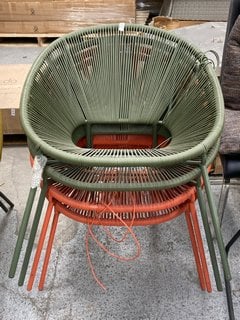 Lot 299  
            Marchington SR11 - Delivery or Collection 

                
4 X JOHN LEWIS & PARTNERS SALSA GARDEN CHAIRS - 2 X GREEN & 2 X ORANGE: LOCATION ...