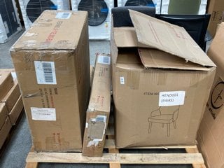 Lot 326  
            Marchington SR11 - Delivery or Collection 

                
QTY OF ASSORTED FURNITURE ITEMS TO INCLUDE SET OF 2 BROWN LEATHER DINING CHAIRS: ...