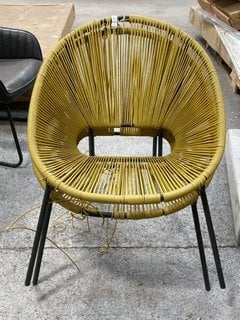 Lot 408  
            Marchington SR11 - Delivery or Collection 

                
PAIR OF JOHN LEWIS & PARTNERS SALSA GARDEN CHAIRS IN SAFFRON: LOCATION - B2