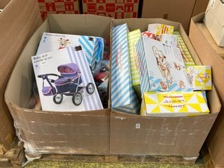 Lot 411  
            Marchington SR11 - Delivery or Collection 

                
PALLET OF ASSORTED TOYS TO INCLUDE JOHN LEWIS & PARTNERS BABY DOLL COMBI PRAM: LO...