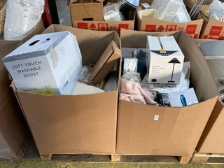 Lot 417  
            Marchington SR11 - Delivery or Collection 

                
PALLET OF ASSORTED ITEMS TO INCLUDE JOHN LEWIS & PARTNERS SOFT TOUCH KINGSIZE WAS...