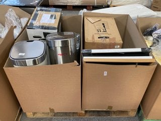 Lot 439  
            Marchington SR11 - Delivery or Collection 

                
PALLET OF ASSORTED ITEMS TO INCLUDE JOHN LEWIS & PARTNERS STAINLESS STEEL WASTE B...