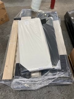 Lot 448  
            Marchington SR11 - Delivery or Collection 

                
PALLET OF ASSORTED BEDROOM FURNITURE ITEMS TO INCLUDE SMALL DOUBLE HEADBOARD IN W...