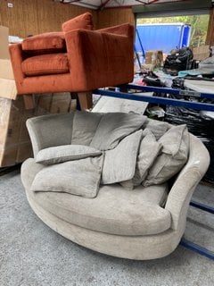 Lot 566  
            Marchington SR11 - Delivery or Collection 

                
COMPACT ARMCHAIR IN RUST TO INCLUDE LARGE LOVESEAT IN GREY: LOCATION - B7