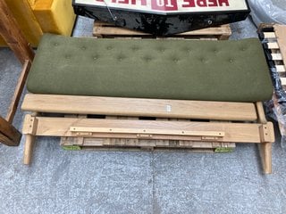 Lot 74  
            Marchington SR11 - Delivery or Collection 

                
LOAF.COM DR SLOW KINGSIZE HEADBOARD & FOOTBOARD IN LIGHT OAK & GRASS CLIPPING FAB...