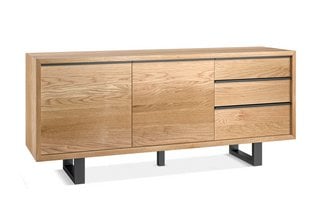 Lot 49  
            Marchington SR11 - Delivery or Collection 

                
OAK FURNITURELAND MAINE NATURAL SOLID OAK & METAL EXTRA LARGE SIDEBOARD - ORIGINA...