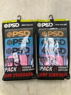 Lot 1059  
            Marchington SR13 - Parcel Delivery Only 

                
2 X PSD 3 PACK MENS CORE STANDARD BOXERS IN VARIOUS COLOURS-UK SIZE L/XL-ORIGINAL...