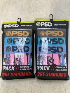 Lot 1061  
            Marchington SR13 - Parcel Delivery Only 

                
2 X PSD 3 PACK MENS CORE STANDARD BOXERS IN VARIOUS COLOURS-UK SIZE S/M-ORIGINAL ...