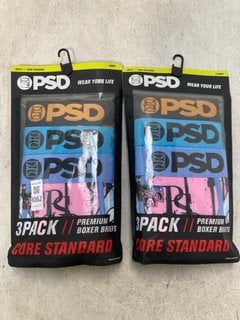 Lot 1062  
            Marchington SR13 - Parcel Delivery Only 

                
2 X PSD 3 PACK MENS CORE STANDARD BOXERS IN VARIOUS COLOURS-UK SIZE S/XL-ORIGINAL...