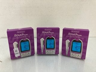 Lot 1192  
            Marchington SR13 - Parcel Delivery Only 

                
3 X TENSCARE ITOUCH SURE PELVIC FLOOR STRENGTHENER - COMBINED ORIGINAL RRP: £174....