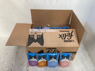 Lot 1243  
            Marchington SR13 - Parcel Delivery Only 

                
120 X 85G POUCHES OF FELIX CAT FOOD IN VARIOUS FLAVOURS-BBE 07/27: LOCATION - C6