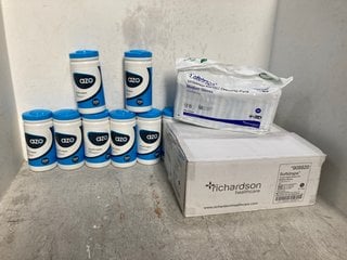 Lot 1282  
            Marchington SR13 - Parcel Delivery Only 

                
QTY OF ASSORTED HEALTHCARE ITEMS TO INCLUDE 8 X 200 ROLL TUBS OF AZO 70% IPA WIPE...