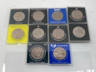 Lot 1358  
            Marchington SR13 - Parcel Delivery Only 

                
A COLLECTION OF VINTAGE BRITISH COMMEMORATIVE CROWNS, ALL CASED: LOCATION - C3