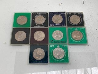 Lot 1361  
            Marchington SR13 - Parcel Delivery Only 

                
A COLLECTION OF VINTAGE BRITISH COMMEMORATIVE CROWNS, ALL CASED: LOCATION - C3