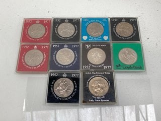 Lot 1362  
            Marchington SR13 - Parcel Delivery Only 

                
A COLLECTION OF VINTAGE BRITISH COMMEMORATIVE CROWNS, ALL CASED: LOCATION - C3