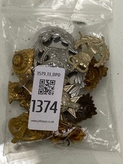 Lot 1374  
            Marchington SR13 - Parcel Delivery Only 

                
TEN ANTIQUE BRITISH MILITARY BADGES, CAP AND OTHER: LOCATION - C3